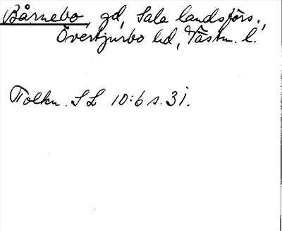 Bild på arkivkortet för arkivposten Bårnebo