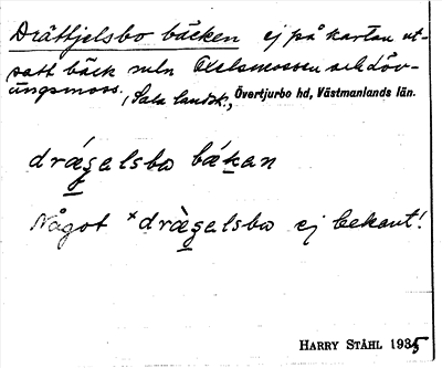 Bild på arkivkortet för arkivposten Drättjelsbo bäcken