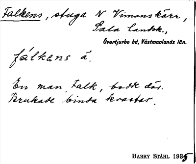 Bild på arkivkortet för arkivposten Falkens