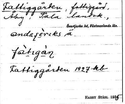 Bild på arkivkortet för arkivposten Fattiggården
