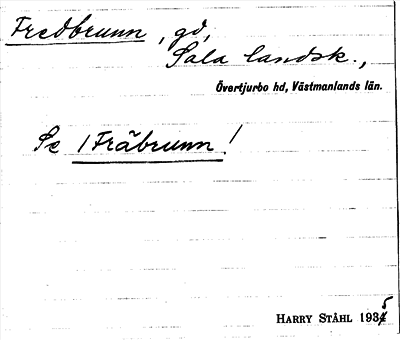 Bild på arkivkortet för arkivposten Fredbrunn, se 1 Fräbrunn