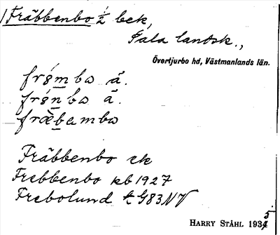 Bild på arkivkortet för arkivposten Fräbbenbo