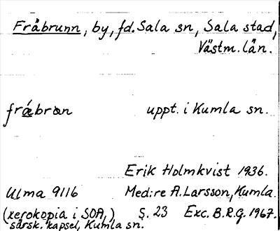 Bild på arkivkortet för arkivposten Fräbrunn