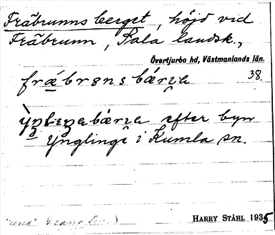 Bild på arkivkortet för arkivposten Fräbrunns berget