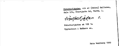 Bild på arkivkortet för arkivposten Fröstbofjärden