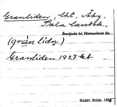 Bild på arkivkortet för arkivposten Granliden