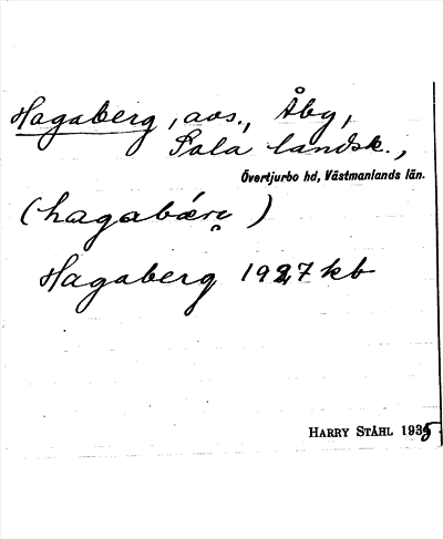 Bild på arkivkortet för arkivposten Hagaberg