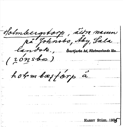 Bild på arkivkortet för arkivposten Holmbergstorp