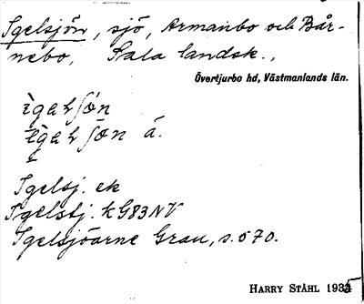 Bild på arkivkortet för arkivposten Igelsjön
