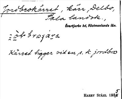 Bild på arkivkortet för arkivposten Jordbrokärret
