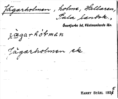 Bild på arkivkortet för arkivposten Jägarholmen