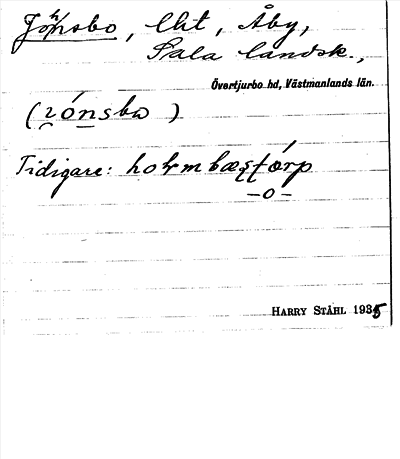 Bild på arkivkortet för arkivposten Jöhnsbo