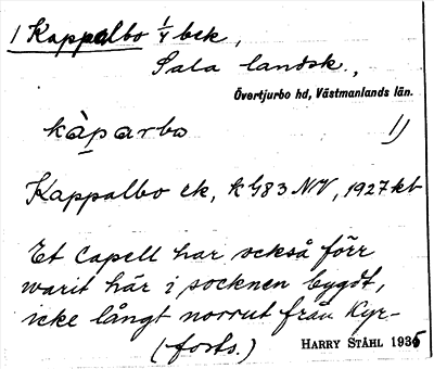 Bild på arkivkortet för arkivposten Kappalbo