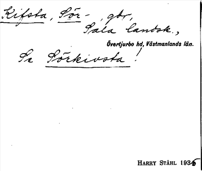 Bild på arkivkortet för arkivposten Kifsta, Sör-, se Sörkivsta