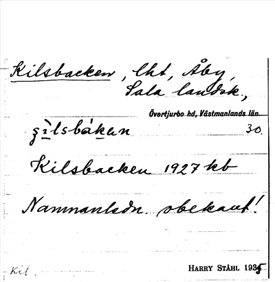 Bild på arkivkortet för arkivposten Kilsbacken