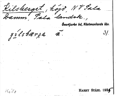 Bild på arkivkortet för arkivposten Kilsberget