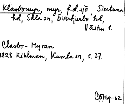 Bild på arkivkortet för arkivposten Klasbomyr
