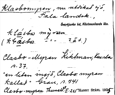 Bild på arkivkortet för arkivposten Klasbomyren
