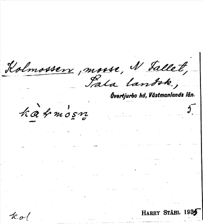 Bild på arkivkortet för arkivposten Kolmossen