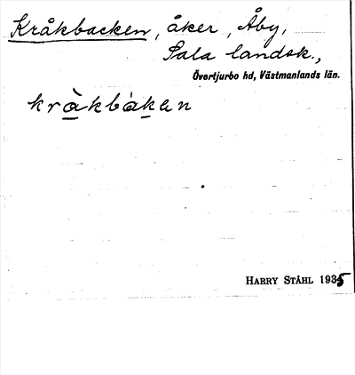 Bild på arkivkortet för arkivposten Kråkbacken