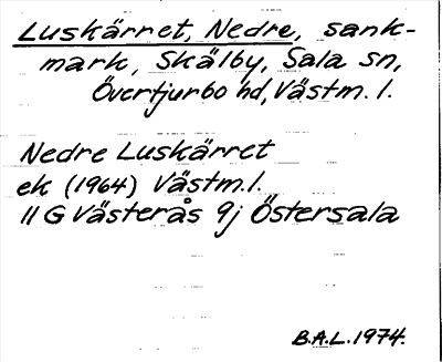 Bild på arkivkortet för arkivposten Luskärret, Nedre