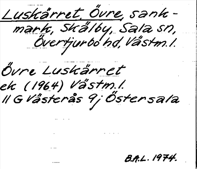 Bild på arkivkortet för arkivposten Luskärret, Övre
