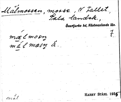 Bild på arkivkortet för arkivposten Mälmossen