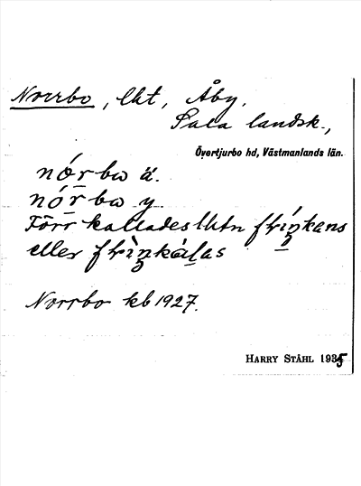 Bild på arkivkortet för arkivposten Norrbo