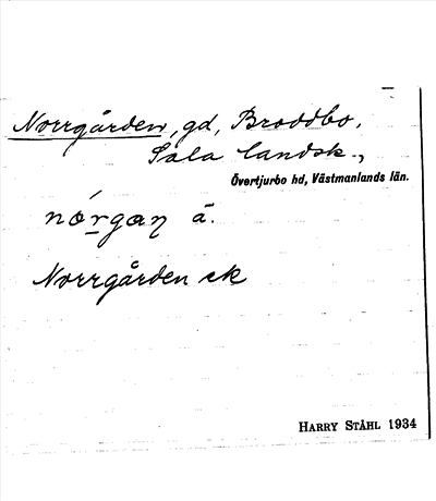 Bild på arkivkortet för arkivposten Norrgården