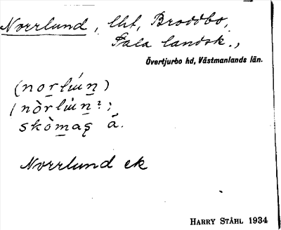 Bild på arkivkortet för arkivposten Norrlund