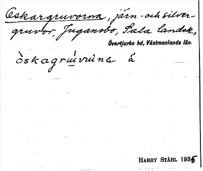 Bild på arkivkortet för arkivposten Oskargruvorna