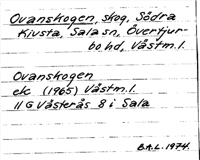 Bild på arkivkortet för arkivposten Ovanskogen