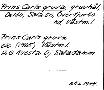 Bild på arkivkortet för arkivposten Prins Carls gruva