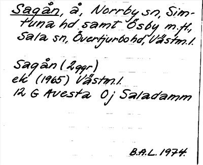 Bild på arkivkortet för arkivposten Sagån