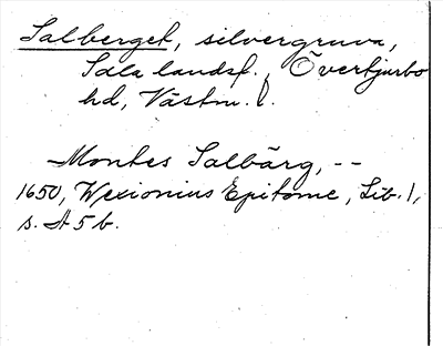 Bild på arkivkortet för arkivposten Salberget
