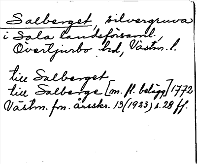 Bild på arkivkortet för arkivposten Salberget