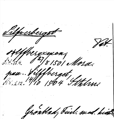Bild på arkivkortet för arkivposten Silfverberget