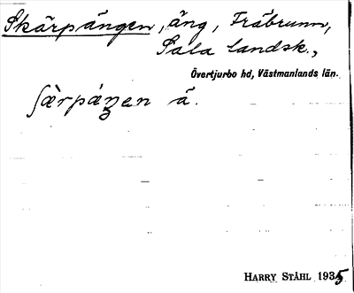 Bild på arkivkortet för arkivposten Skärpängen