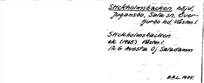 Bild på arkivkortet för arkivposten Stickholmsbacken