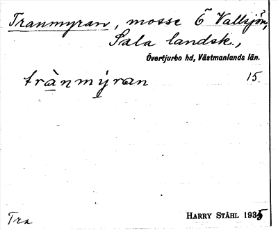 Bild på arkivkortet för arkivposten Tranmyran