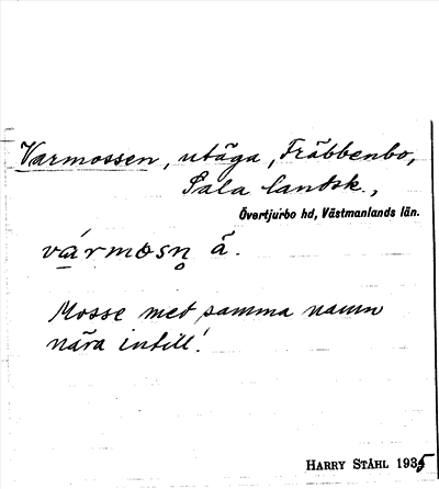 Bild på arkivkortet för arkivposten Varmossen