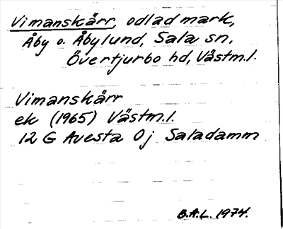 Bild på arkivkortet för arkivposten Vimanskärr