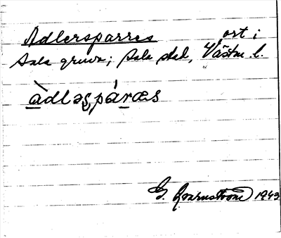 Bild på arkivkortet för arkivposten Adlersparres