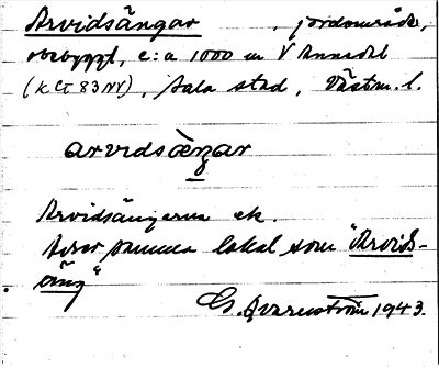Bild på arkivkortet för arkivposten Arvidsängar