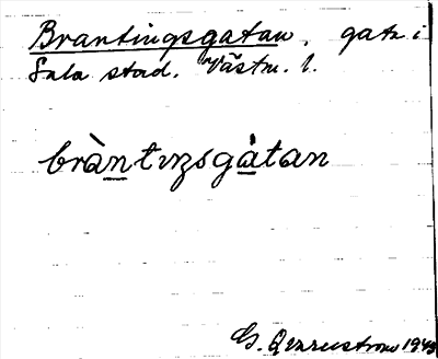 Bild på arkivkortet för arkivposten Brantingsgatan