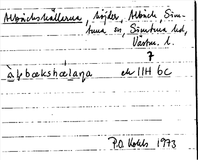 Bild på arkivkortet för arkivposten Albäckshällarna