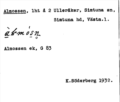 Bild på arkivkortet för arkivposten Almossen