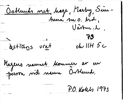 Bild på arkivkortet för arkivposten Östlunds vret
