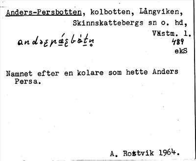 Bild på arkivkortet för arkivposten Anders-Persbotten