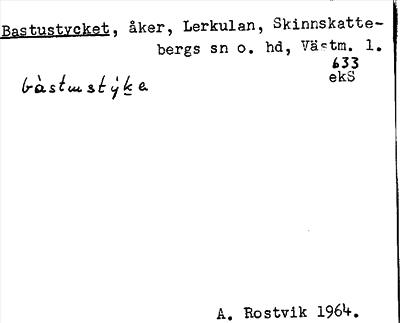Bild på arkivkortet för arkivposten Bastustycket